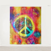 Tenture Panneau De Paix Rétro Sur Tapis Ou Photo (Devant)