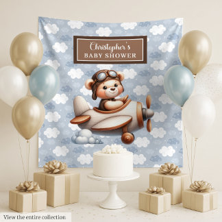 Tenture Panneau de photo pour baby shower avec ours en pel