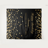 Tenture Panneau de photobooth pour 40e anniversaire, noir (Devant (Horizontal))