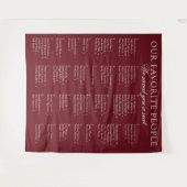 Tenture Panneau de plan de table de mariage en tissu borde (Devant (Horizontal))