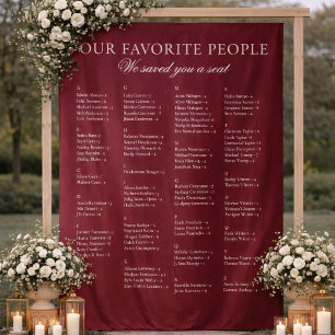 Tenture Panneau de plan de table de mariage en tissu borde