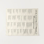 Tenture Panneau de plan de table de mariage en tissu facil (Devant (Horizontal))
