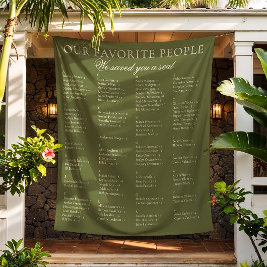 Tenture Panneau de plan de table de mariage en tissu vert