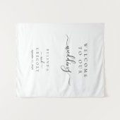 Tenture Panneau de tissu de bienvenue à notre mariage avec (Devant (Horizontal))