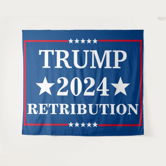 Tenture Panneau de triage Trump Retribution 18" x 24" avec (Devant (Horizontal))