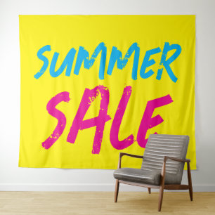 Tenture Panneau de vente d'été, Bannière de vente de magas