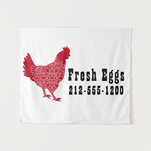 Tenture Panneau OEufs frais de poulet rouge (Devant (Horizontal))