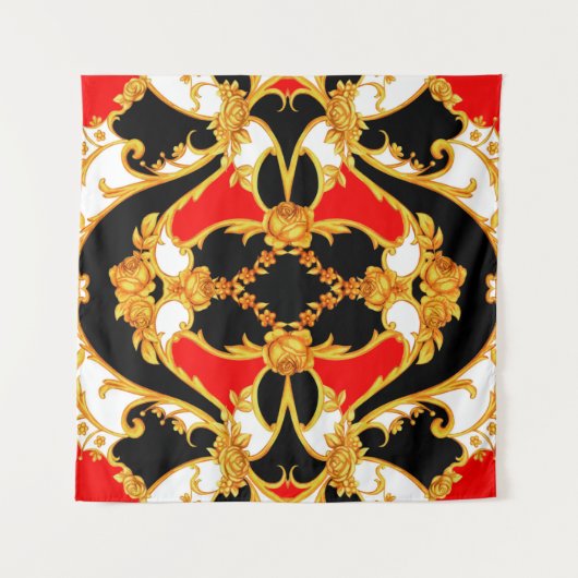 Tenture Panneau Rococo complexe avec éléments floraux (Devant (Horizontal))