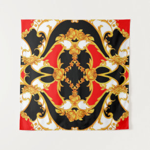 Tenture Panneau Rococo complexe avec éléments floraux