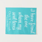 Tenture Panneau Rustique Mariage bleu turquoise (Devant (Horizontal))