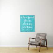 Tenture Panneau Rustique Mariage bleu turquoise (En situation)