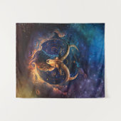 Tenture Panneau Zodiac Capricorne Design d'aquarelle (Devant (Horizontal))