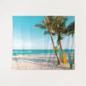 Tenture Panneaux de surf sur la plage lancer oreiller (Devant (Horizontal))