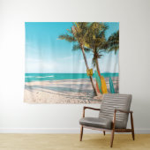 Tenture Panneaux de surf sur la plage lancer oreiller (En situation (horizontale))