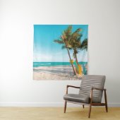 Tenture Panneaux de surf sur la plage lancer oreiller (En situation)