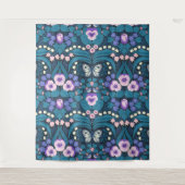 Tenture Pansies, oiseaux et papillons (Devant)