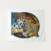 Tenture Panther Animal Portrait Vitrail Art de la faune (Devant (Horizontal))