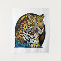 Panther Animal Portrait Vitrail Art de la faune