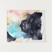 Tenture Panther Black Wild Animal Nature Aquarelle Art (Devant (Horizontal))