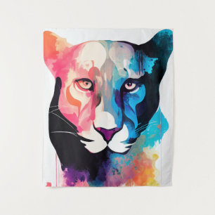 Tenture Panther Wild Nature Animal Couleur Art Peinture
