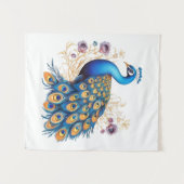 Tenture Paon aux fleurs violettes (Devant (Horizontal))