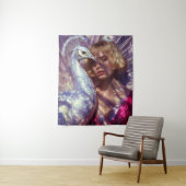 Tenture Paon blanc et beauté dans une élégance rose (En situation)