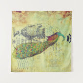 Tenture Paon et urne (Devant (Horizontal))