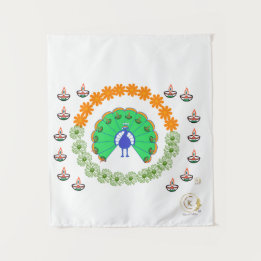 Tenture Paon - Paon tricolore indien
