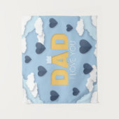 Tenture Papa, je t'aime, fête des pères cadeau (Devant)