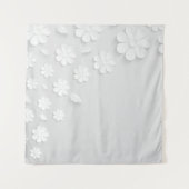 Tenture Paper flower background white (Devant (Horizontal))