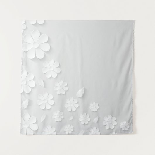 Tenture Paper flower background white (Devant)