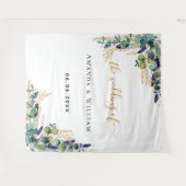 Tenture Papier à lettres de mariage au eucalyptus et monog (Devant (Horizontal))