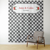 Tenture Papier à motifs Buffalo Check noir et blanc Mariag (En situation)