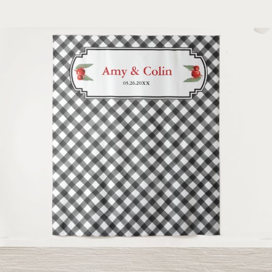 Tenture Papier à motifs Buffalo Check noir et blanc Mariag (Devant)