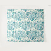 Tenture Papier à peintres et papillons, lagon Bleu (Devant (Horizontal))