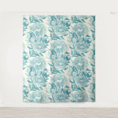 Tenture Papier à peintres et papillons, lagon Bleu (Devant)