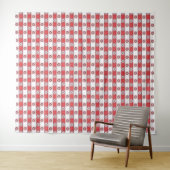 Tenture Papier blanc rouge italien à nappes (En situation (horizontale))