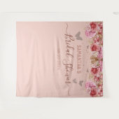 Tenture Papier Peint Fleurs Papillons Rose pour Mariage (Devant (Horizontal))