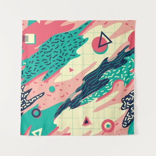 Tenture Papier peint géométrique Retro tendance Memphis (Devant)