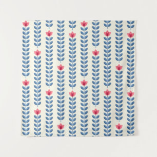 Tenture Papier peint géométrique scandinave floral