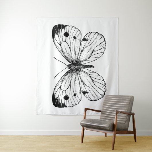 Tenture Papillon à chou (En situation)