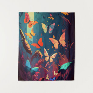 Tenture Papillon Animal Portrait Peinture Faune Forêt