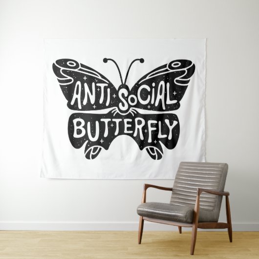 Tenture Papillon anti-social (En situation (horizontale))