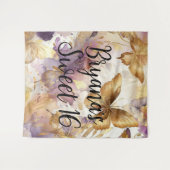 Tenture Papillon aquarelle violet et or Papillons (Devant (Horizontal))