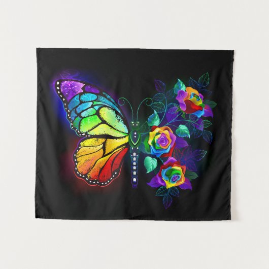 Tenture Papillon arc-en-ciel (Devant (Horizontal))