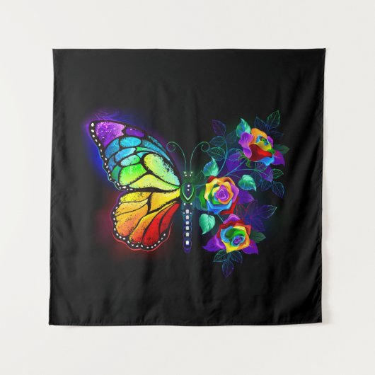 Tenture Papillon arc-en-ciel (Devant)