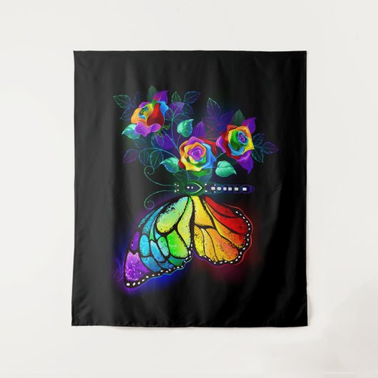 Tenture Papillon arc-en-ciel (Devant)