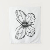 Tenture Papillon blanc à veine noire (Devant)