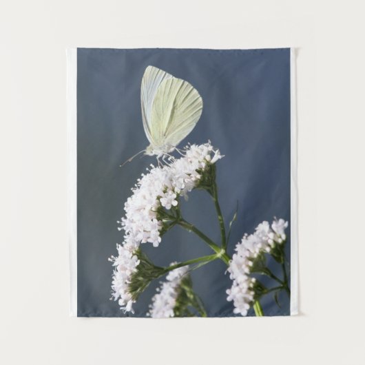 Tenture Papillon Blanc Sur Des Fleurs (Devant)