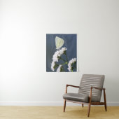 Tenture Papillon Blanc Sur Des Fleurs (En situation)